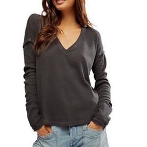 Free People Women's Sail Away Long-Sleeve Cotton T-Shirt boho Trending